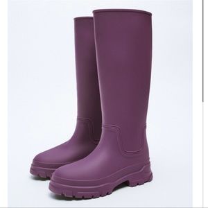 NWOT Zara Purple Rain Boots